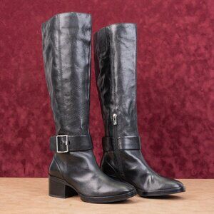 Via Spiga Women Garnett Buckle Retro Zip Fashion Knee Boots 6US EUR36